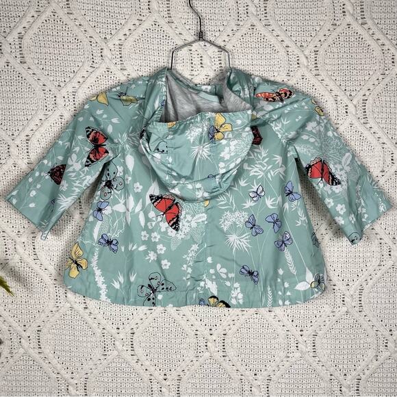 BABY GAP | Girl's Jacket Butterfly Print Raincoat With Hood Mint Green 24 Months - Picture 3 of 9